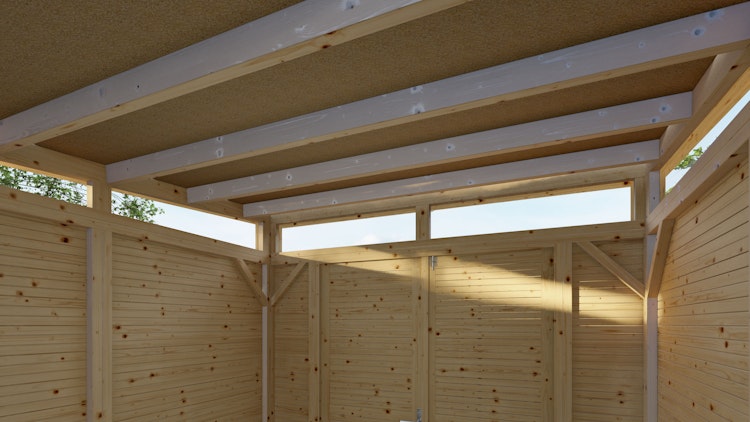 Bertilo Gartenhaus Woodline Pent - 18 mm