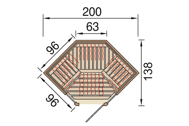 Weka Infrarotkabine Osby Eck inkl. Flächenstrahler