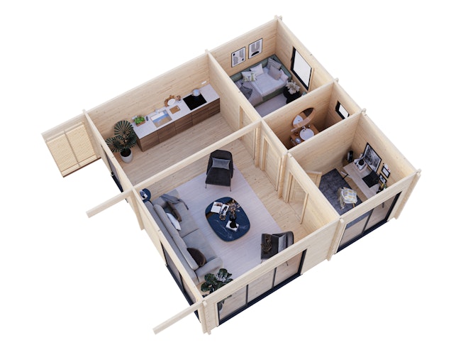 Palmako Ferienhaus Cecilia 39,9 m² Slide Plus - 70 mm