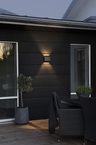 Konstsmide Wandleuchte Chieri, 2x4 LED, Aluminium, anthrazit (7865-370)