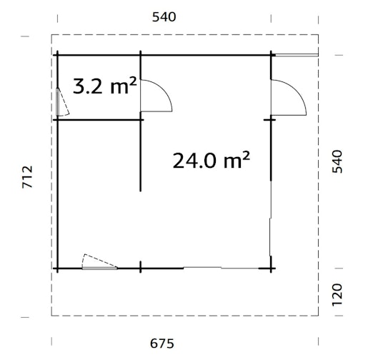 Palmako Ferienhaus Cecilia 27,2 m² Slide Plus - 70 mm