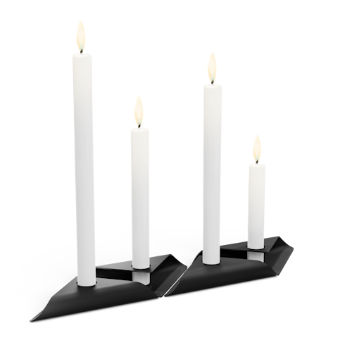 höfats Kerzenhalter-Set SQUARE CANDLE schwarz 4 Stück