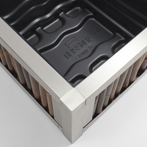 BambusBASIS Terrassenteich Edelstahl mit verschiedenen Bambusfüllungen