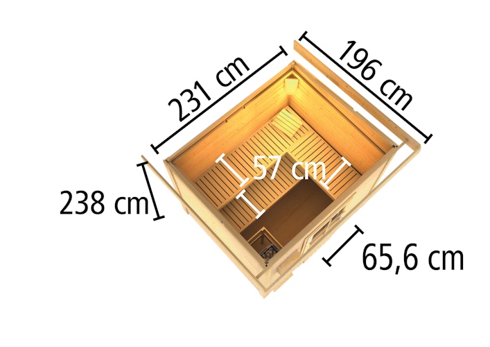 Karibu Gartensauna Saunahaus Hytti 3 inkl. gratis Sauna-Zubehörset im Wert von 234,94 €