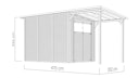 Vorschaubild Bertilo Gartenhaus Pent Modern 4 Plus inkl. Anbaudach - 18 mm