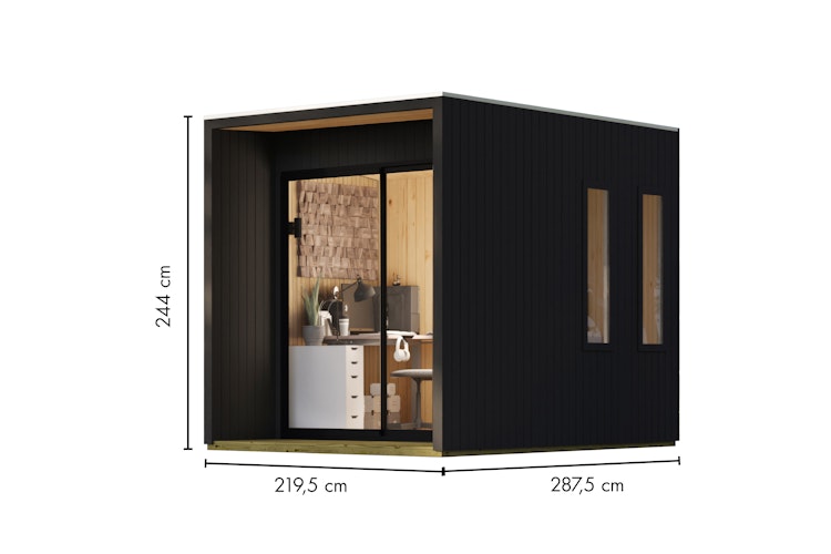 Karibu Design Gartenhaus Home Office Studio 1 Blackline - 73 mm