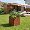 Vorschaubild Premium Hochbeet aus Cortenstahl mit Rostpatina 80 x 80 x 75 cm