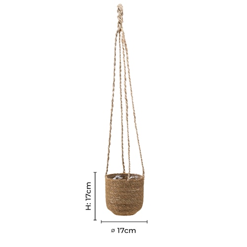 Wikholm form Design Hängetopf aus Jute in natur 17 x 17 cm