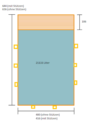 Weka Massivholzpool 595 Gr. 2 - 45 mm - 636 x 400 cm