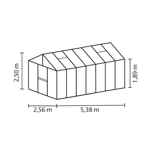 Vitavia Gewächshaus Zeus 13800 inkl. 3 Dachfenstern - 13,8 m²