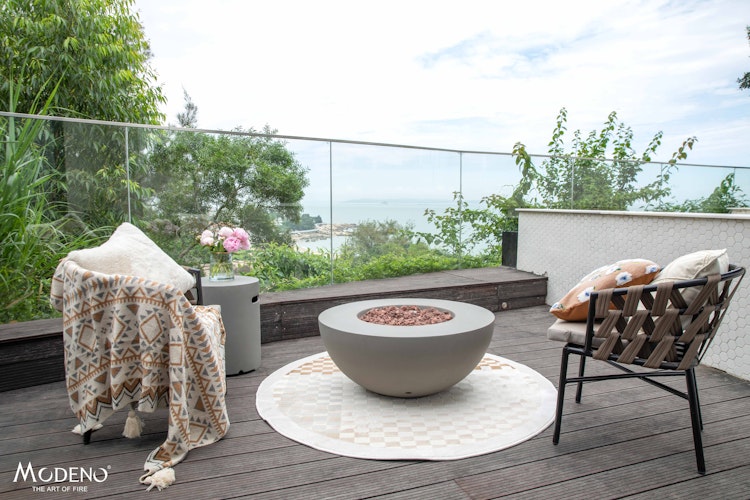 Gardenforma Gas Feuerstelle Roca in grauer Betonoptik