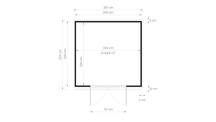 Bertilo Gartenhaus Alster 4 - 19 mm