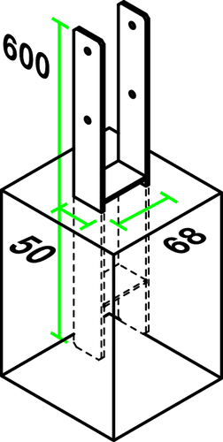 OSMO Pfostenanker zum Einbetonieren