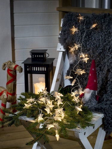 Konstsmide Weihnachtsbeleuchtung  LED Dekokette Acryl Sterne+Lichtsensor