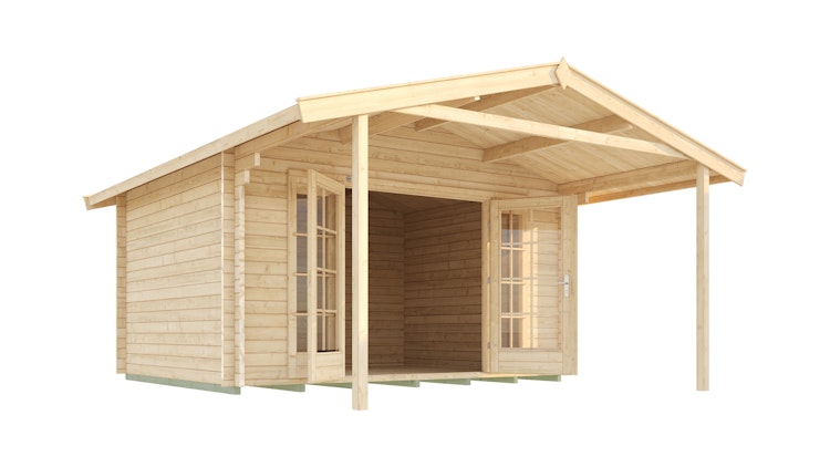 Weka 45 mm Weekendhaus 137 A mit Vordach (200 cm)