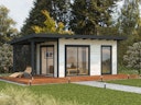 Vorschaubild PRE:GA Gartenhaus Belchen 2 Räume Leimholz mit Isolierglas-Schiebetüren mit Schleppdach 700 x 300 cm