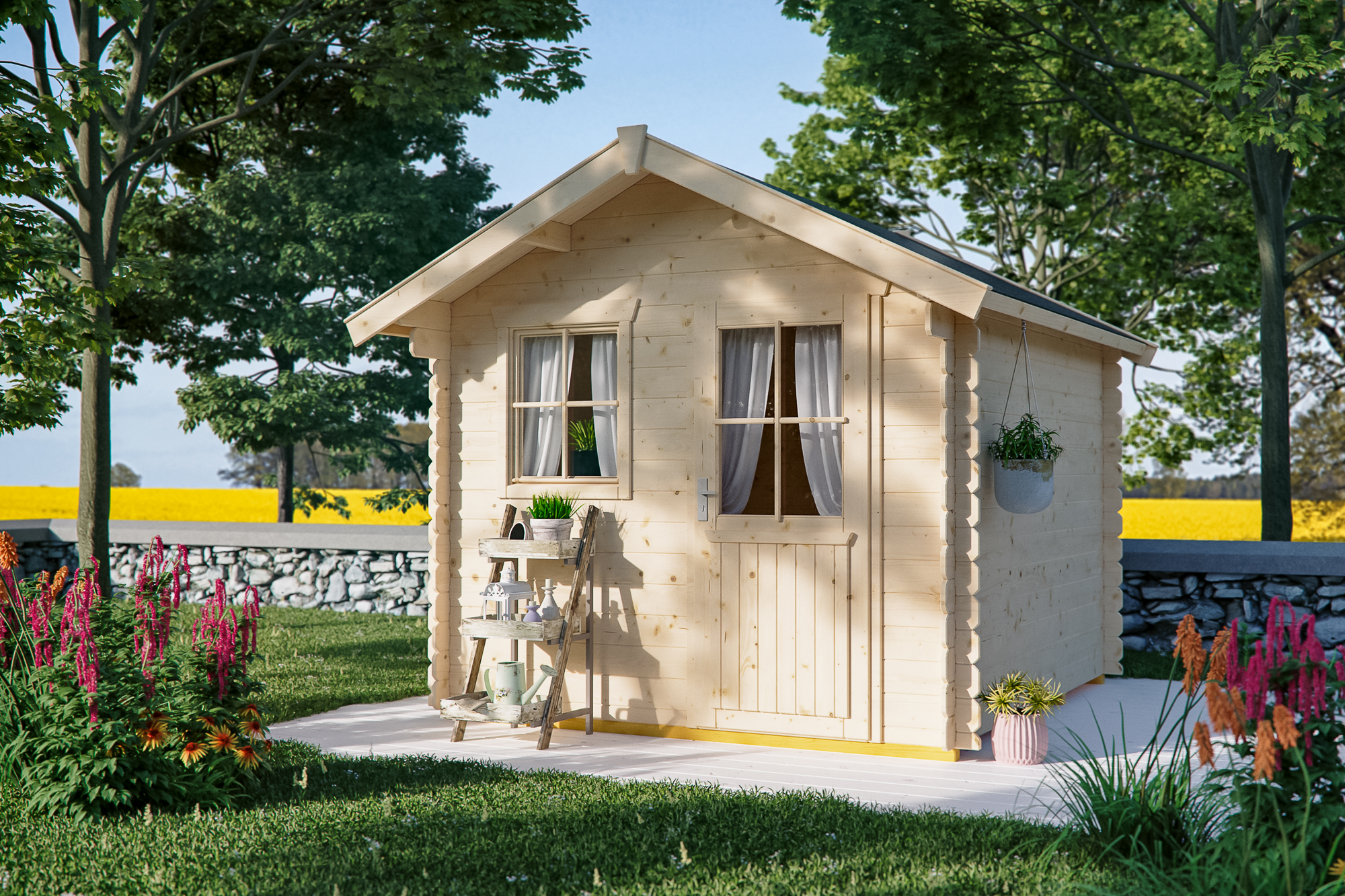 Skan Holz 28 mm Blockbohlenhaus Porto