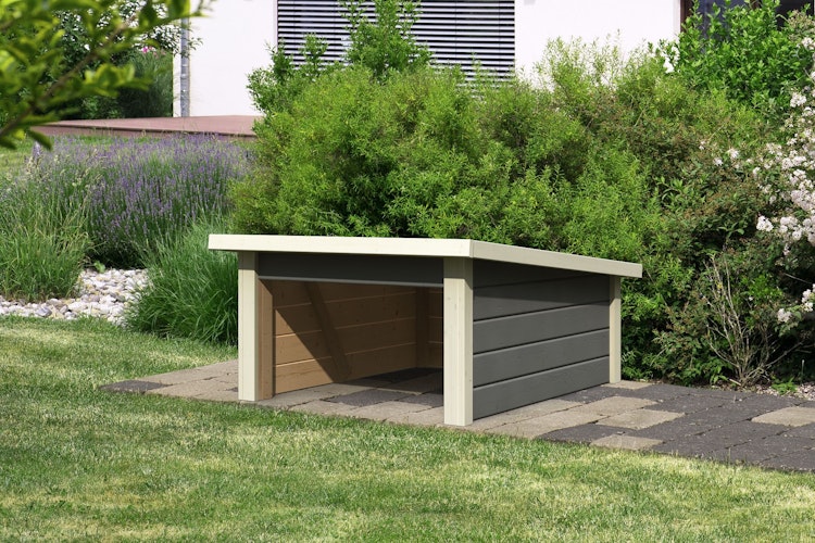 Karibu Rasenmähroboterhaus 2 Pultdach - B 73 x T 96 x 48 cm - 19 mm