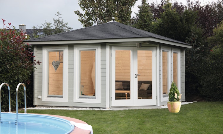 Wolff Finnhaus Gartenhaus 5-Eckhaus Katrin 44-A/B/C