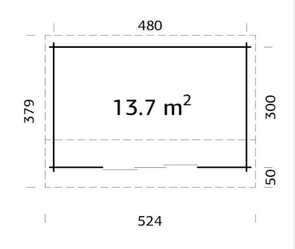 Palmako Gartenhaus Ines 13,7 m² mit Schiebetür - 44 mm