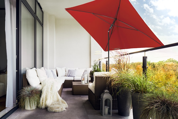 doppler Mittelmastschirm SUNLINE 230 x 190 Waterproof, Stahl Anthrazit / 100 % Polyester 180 g/m²