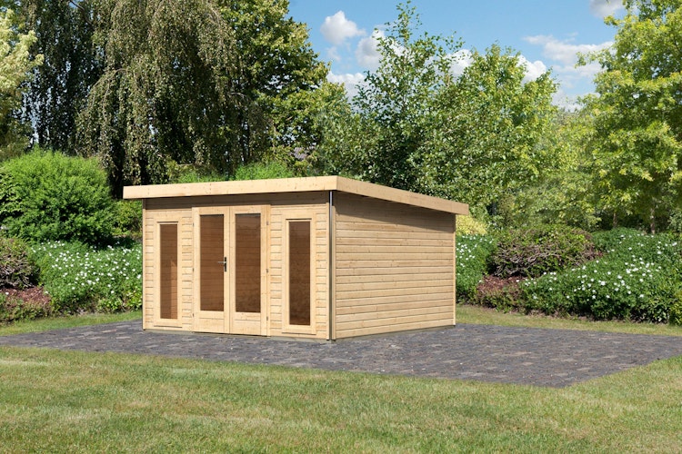 Karibu Premium Gartenhaus Radeburg 3 - 40 mm (Homeoffice-Gartenhaus)