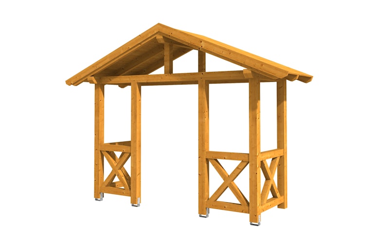 Skan Holz Satteldach Vordach Doppeltür Stralsund