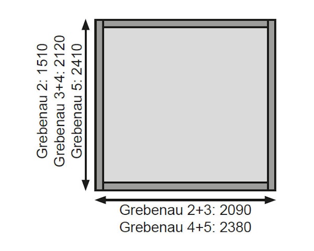 Karibu Eco Gartenhaus Gerätehaus Grebenau / Glücksburg 2/3/4 - 19 mm