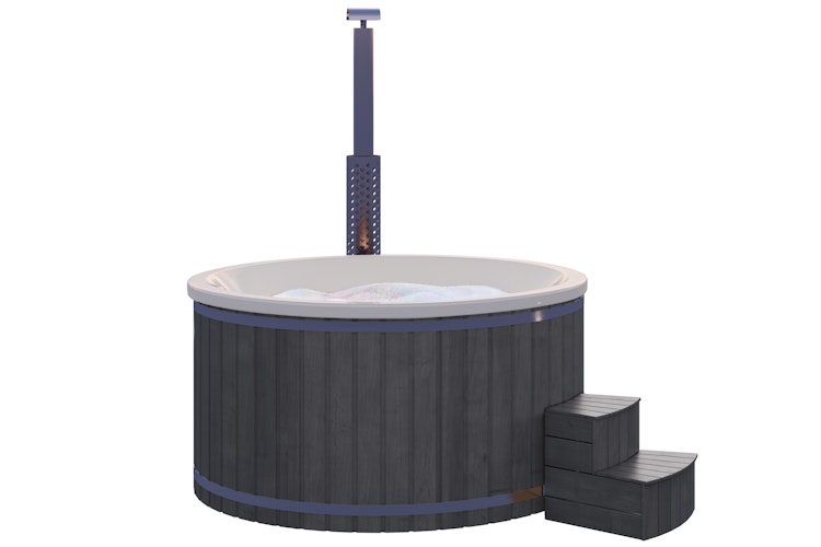 Wolff Finnhaus Badebottich Hot Tub Typ 4 Ø 225 cm mit Acrylwanne, Massagesystem & LED-Beleuchtung