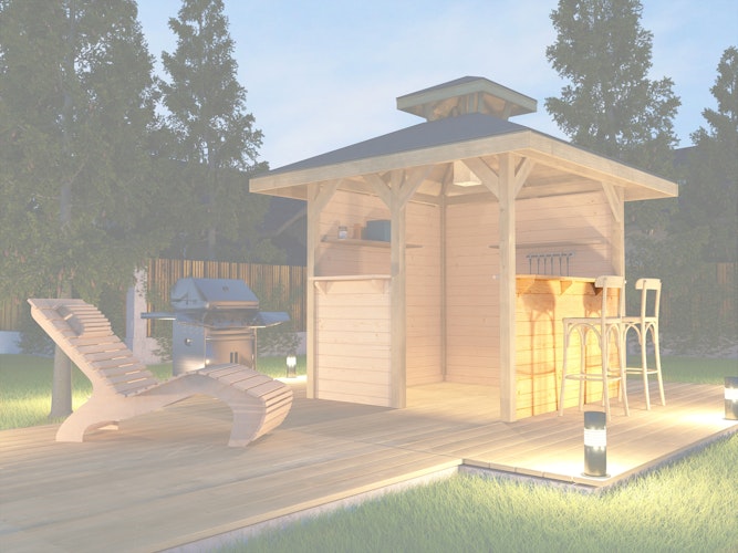 Weka Tresenwand (1x) für Gartenoase 651 Gr. 2 bzw. 3 (380 x 380 cm)