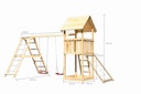 Vorschaubild Akubi Kinderspielturm Lotti inkl. Doppelschaukel, Klettergerüst und Netzrampe