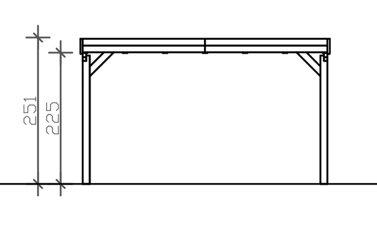 Skan Holz Grunewald - Flachdach Carport aus Leimholz Breite 427 cm