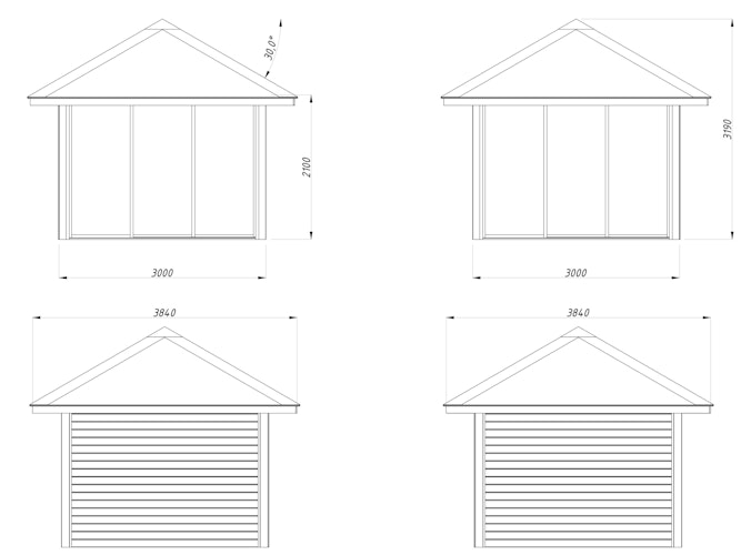 Palmako Pavillon Bianca 8,3 m2 Set 201 Slide - 28 mm