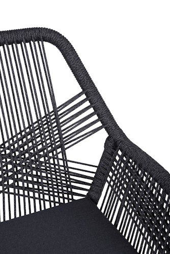 Garden Pleasure Gartenmöbel Set ARVADA / POMONA, Tisch Ø 110 + 4 Sessel, Akazie / Rope / Kissen 100 % Polyester