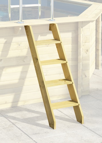 Karibu Pool Modell X2 470 x 470 cm - kesseldruckimprägniert/wassergrau mit Metallecken