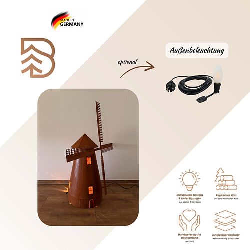 Badeko Windmühle „1000“ in Edelrostoptik