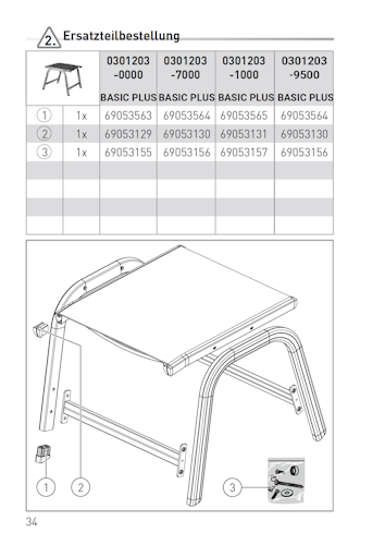 Kettler Ersatzteil Stopfen für Sessel, Hocker & Liege BASIC PLUS, 4er Set