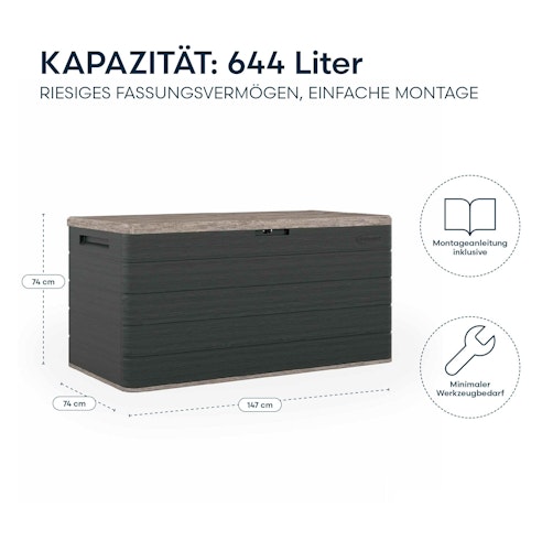 Suncast Kunststoff-Gartenbox 644 L
