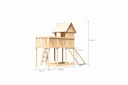 Vorschaubild Akubi Stelzenhaus Frieda mit Anbauplattform und Netzrampe