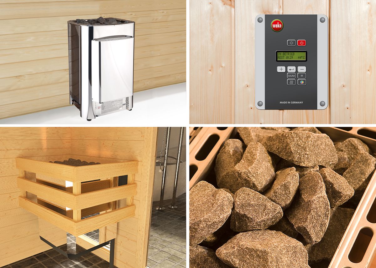Weka Saunaofen Spar-Set "Profi" 11 kW-11,0 kW BioAktiv Saunaofen Profi-BioS inkl. Steuerung