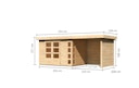 Vorschaubild Karibu Woodfeeling Gartenhaus Kerko 3/4/5 mit 280 cm Schleppdach/Seiten- und Rückwand