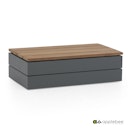 Vorschaubild Apple Bee Lounge MIX & MATCH Beistelltisch 72 x 40 x 21 cm, Aluminium Anthrazit / Teak Natural - Auslaufartikel