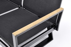 Kettler Teak-Armlehne rechts für RASMUS MODULAR, Aluminium Anthrazit / Teak