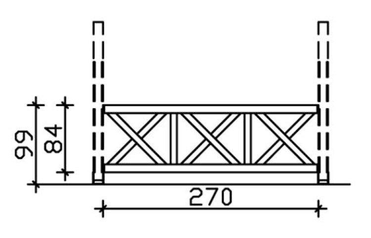 Skan Holz Andreaskreuz-Brüstung für Terrassenüberdachung Douglasie
