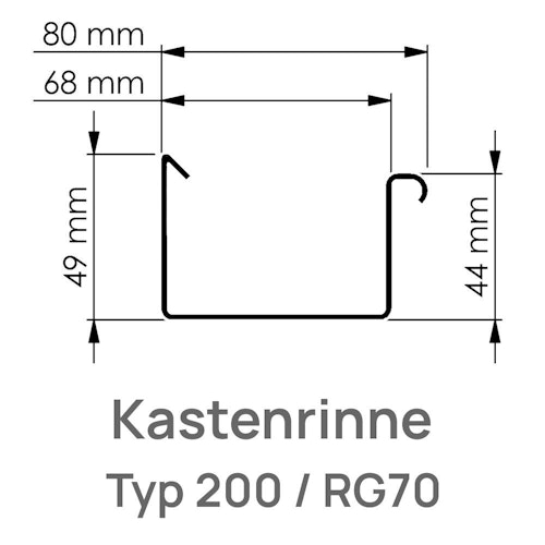Dachrinne RG 70 /170cm Typ 200 anthrazit