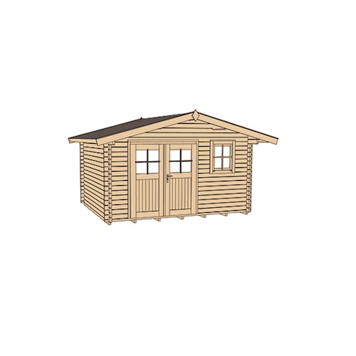 Weka 28 mm Gartenhaus 111 mit Vordach (60 cm)