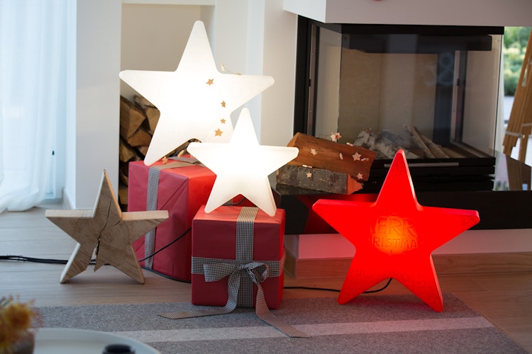 8 seasons design LED-Dekoleuchte Shining Star 'Merry Christmas' Ø 60 cm (WW), verschiedene Farben