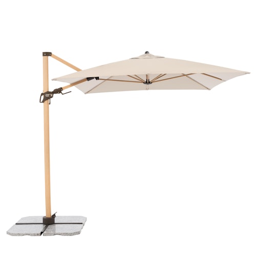 doppler Pendelschirm ALU WOOD 300 x 220, Aluminium Esche-Optik / 100 % Polyester 180 g/m²