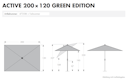 Vorschaubild doppler Mittelmastschirm ACTIVE 200 x 120 Green Edition, Stahl Anthrazit / Polyester 180 g/m²