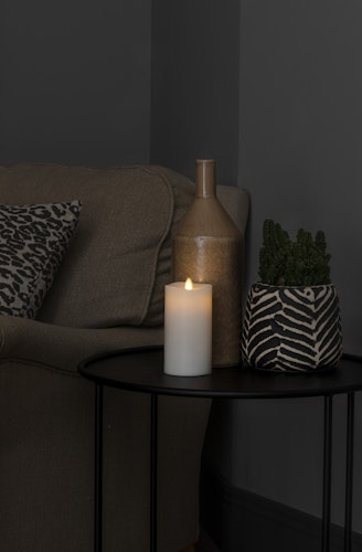 Konstsmide Weihnachtsbeleuchtung  LED Echtwachskerze cremeweiß 3D 14cm